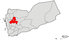 Harta guvernoratului Sana'a în cadrul Yemenului