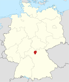Map of Germany, position of the Haßberge district highlighted