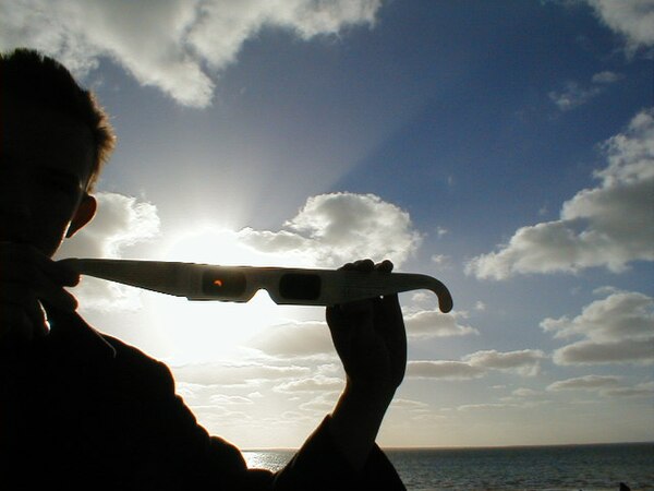 Via eclipse glasses in Ceduna, South Australia