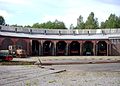 Locomotivas Ljungström estacionadas no Museu Ferroviário de Grängesberg.