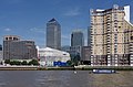 2013-08-20 15:55 Canary Wharf, seen from the Thames.