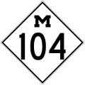 English: 1948 version of the M-104 state highway marker