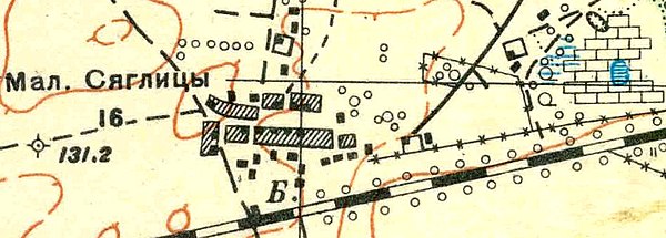 План деревни Малые Сяглицы. 1933 год
