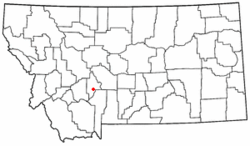 Location of Toston, Montana