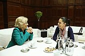 Manuela Carmena meets with Claudia Sheinbaum, at the Cibeles Palace. Madrid y Ciudad de Mexico, dispuestas a reforzar su mutua colaboracion 01.jpg