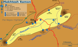 Cratere Ramon - Localizzazione