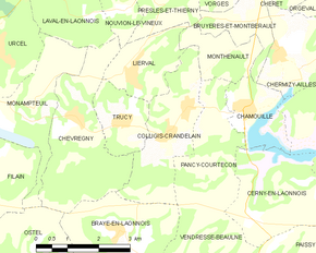 Poziția localității Colligis-Crandelain