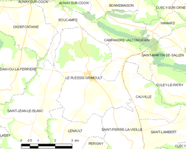 Mapa obce Le Plessis-Grimoult
