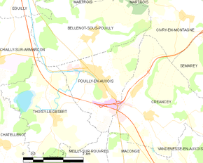 Poziția localității Pouilly-en-Auxois