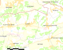 Mapa obce Luzinay
