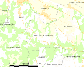 Mapa obce Saint-Sorlin-de-Vienne