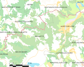 Mapa obce Malvalette