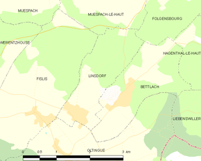 Poziția localității Linsdorf