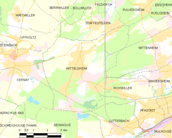 Kart over Wittelsheim