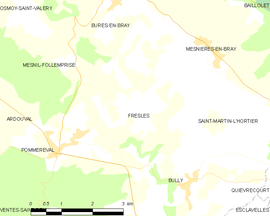 Mapa obce Fresles