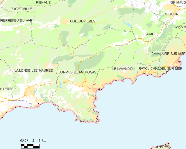 Poziția localității Bormes-les-Mimosas