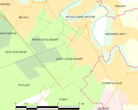 Mapa obce Quincy-sous-Sénart