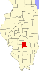 Map of Illinois highlighting Fayette County