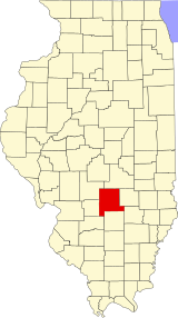 Kort over Illinois, der fremhæver Fayette County.svg