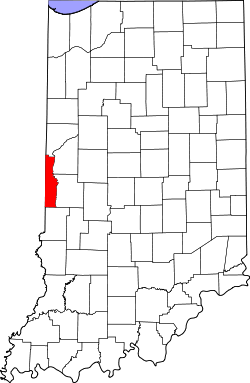 map of Indiana highlighting Vermillion County