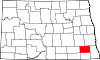 Map of North Dakota highlighting Ransom County.svg