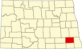 Locatie van Ransom County in North Dakota