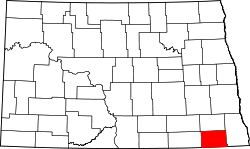 Elhelyezkedése Észak-Dakota államban