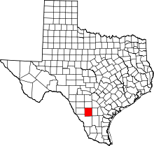 Map of Texas highlighting La Salle County.svg