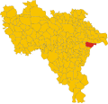 Collocatio finium Municipii in Provincia Papiensi.