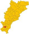 Map of comune of Ortovero (province of Savona, region Liguria, Italy).svg