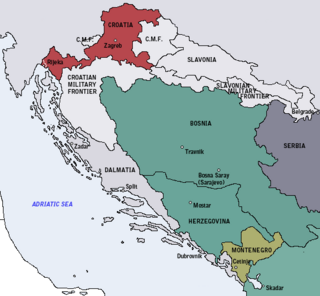 1887-1888 Koninkrijk Kroatië in rood