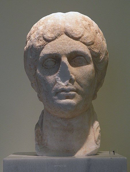 File:Marble portrait of a middle-aged woman found at the theatre, Middle age of Antonines, 150 - 175 AD, Philippi Museum (7416408456).jpg