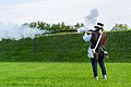 Marksman of 1812 firing (Reenactor at Fort George, Niagara on the Lake).jpg