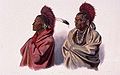 Massika, a Sauk Indian, left, and Wakusasse, right, a Fox Indian. By Karl Bodmer, aquatint made at Saint Louis, Missouri in March or April 1833 when Massika pleaded for the release of Chief Blackhawk after the Black Hawk War.