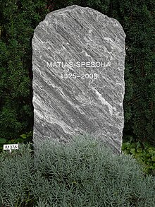 Matias Spescha (1925–2008) Maler, Bildhauer und Grafiker. Grab, Friedhof Enzenbühl, Zürich