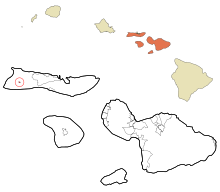 Maui County Hawaii Incorporated en Unincorporated gebieden Maunaloa Highlighted.svg