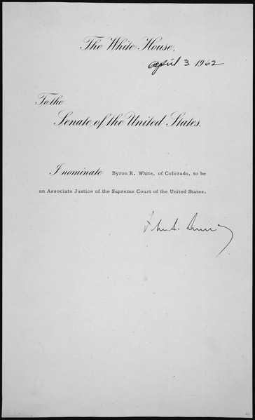 File:Message of President John F. Kennedy nominating Byron R. White to be an Associate Justice of the Supreme Court, 04-03-19 - NARA - 306363.tif