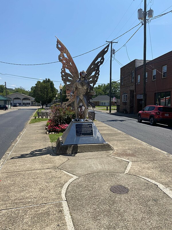 Mothman statue located in Point Pleasant, West Virginia