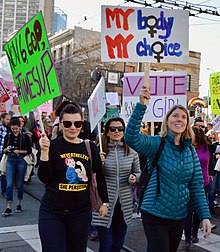 'My body My choice' at Women's March San Francisco, January 2018 My Body My Choice (28028109899).jpg