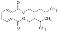 Structural formula of isopentyl pentyl phthalate