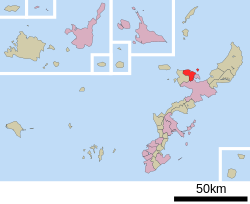 Location of Nakijin in Okinawa Prefecture