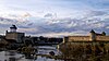 Ivangorod's castle on the right, Narva's on the left