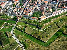 Luftbild der Befestigungsanlage von Neuf-Brisach