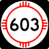 State Road 603 marker