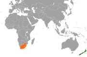 Location map for New Zealand and South Africa.