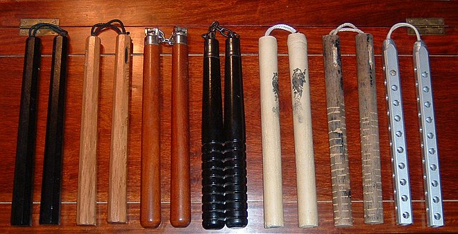 Various types of nunchaku.