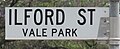 Street sign in Vale Park in the Town of Walkerville, South Australia.