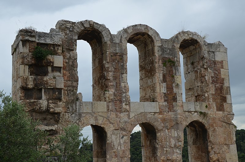 File:Odeon of Herodes Atticus, built in 161 AD on the south slope of the Acropolis of Athens in memory of his wife Annia Regilla, Athens, Greece (14007145594).jpg