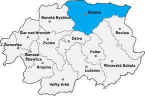 Poziția localității Districtul Brezno