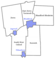 Oxford County municipal boundaries today, as established in 1975.